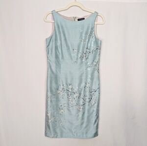 Vintage Ann Taylor 100% Silk Sheath Dress Floral